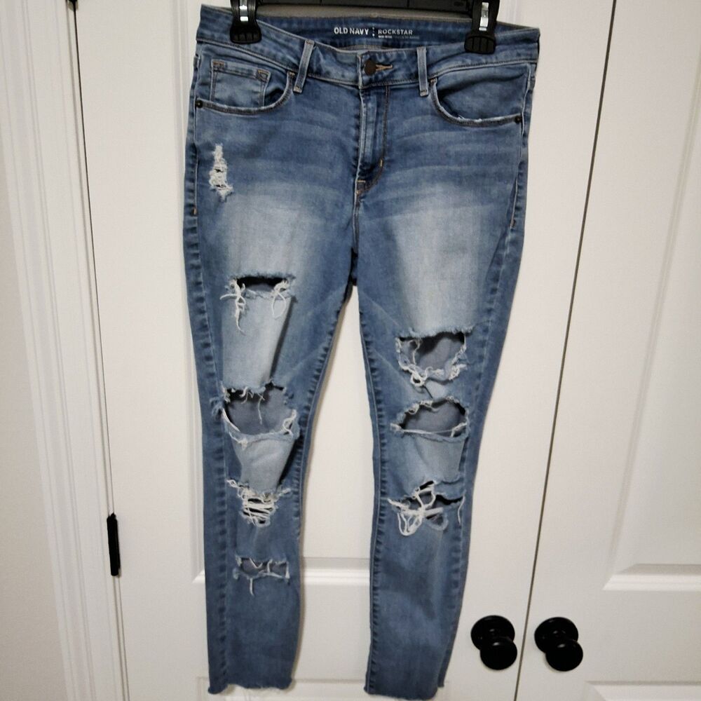 Old Navy Women's Rockstar Mid-Rise Cutout Jeans Size 8 Regular